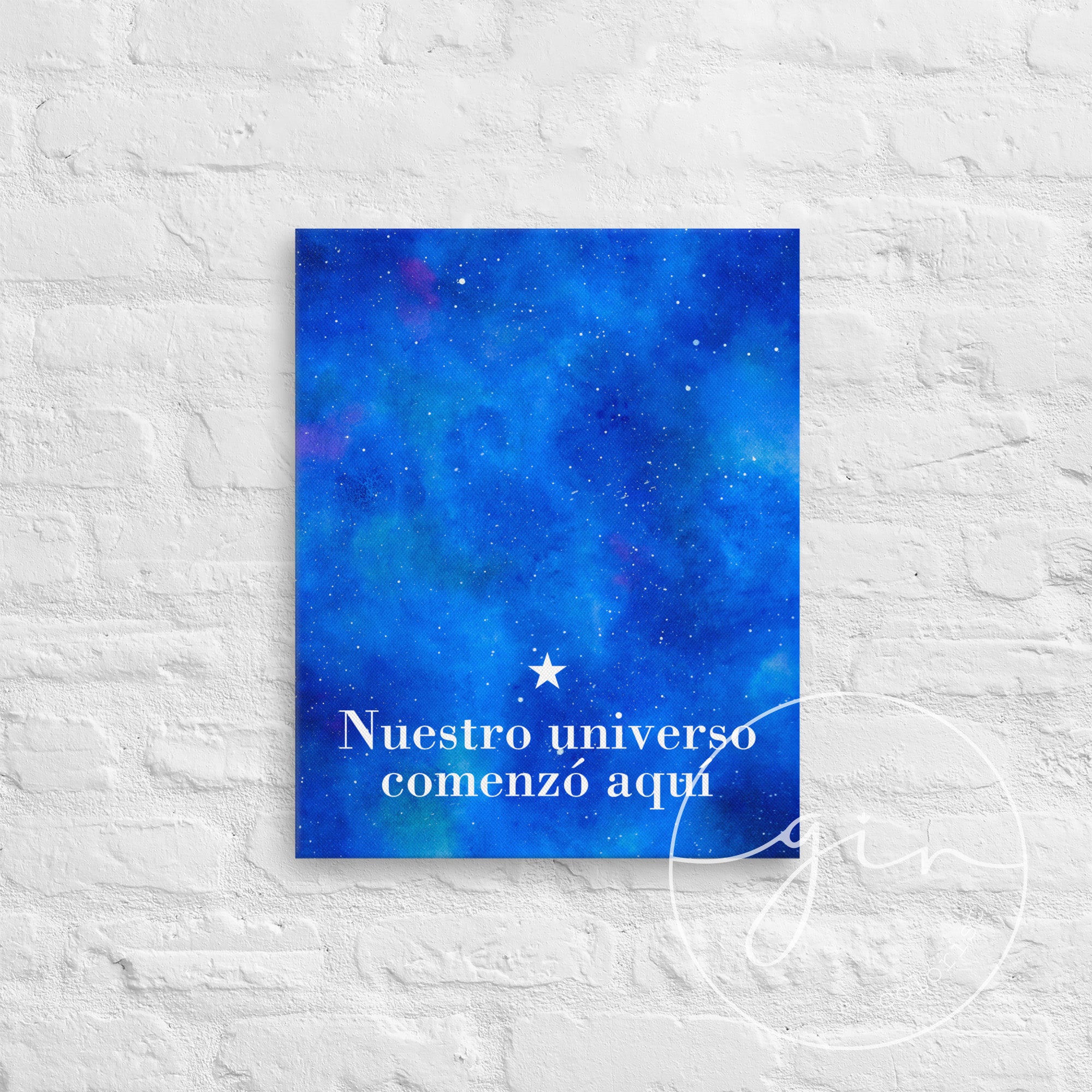 "Nuestro Universo Comenzó Aquí" Galaxy Canvas - Watercolor Space Art
