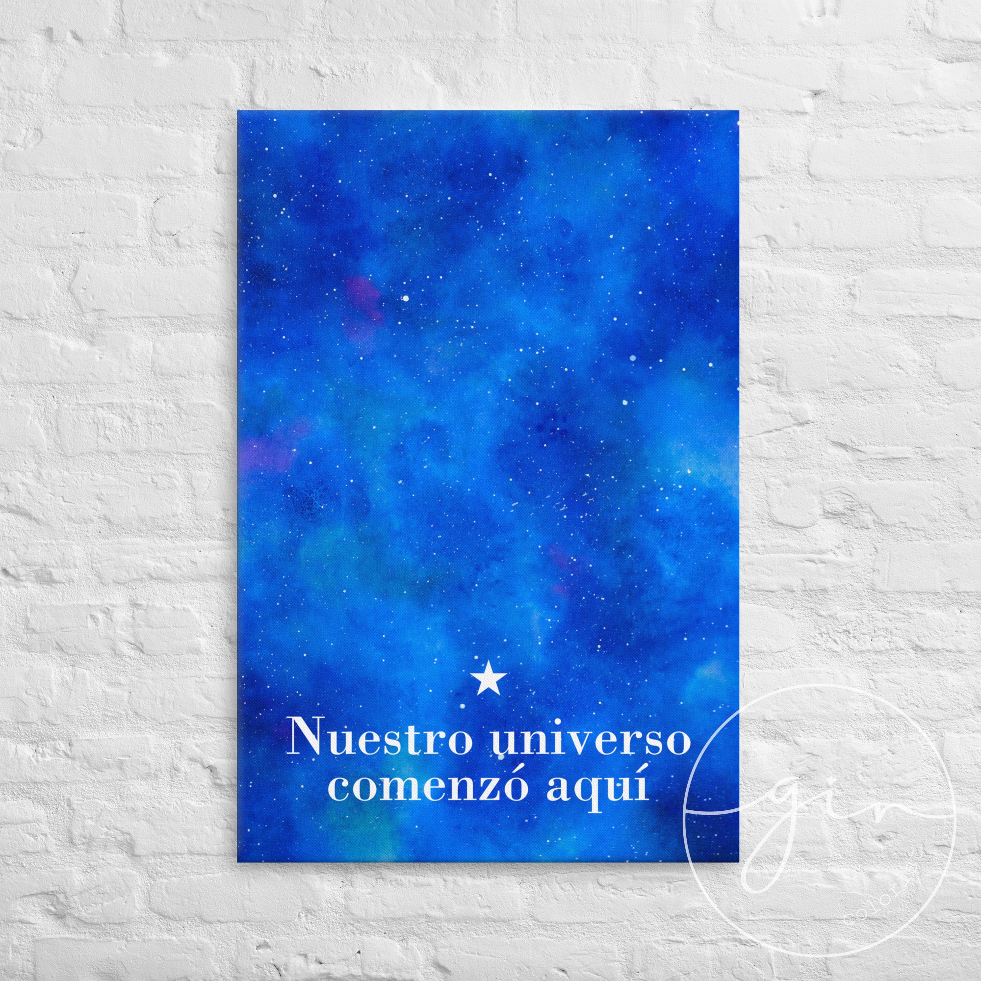 "Nuestro Universo Comenzó Aquí" Galaxy Canvas - Watercolor Space Art