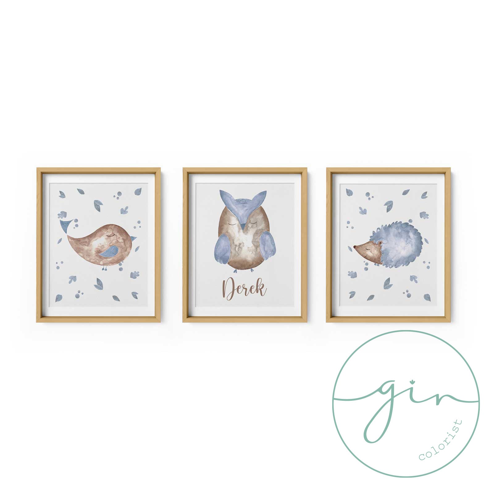 Set Bosque 3 Láminas - Azul