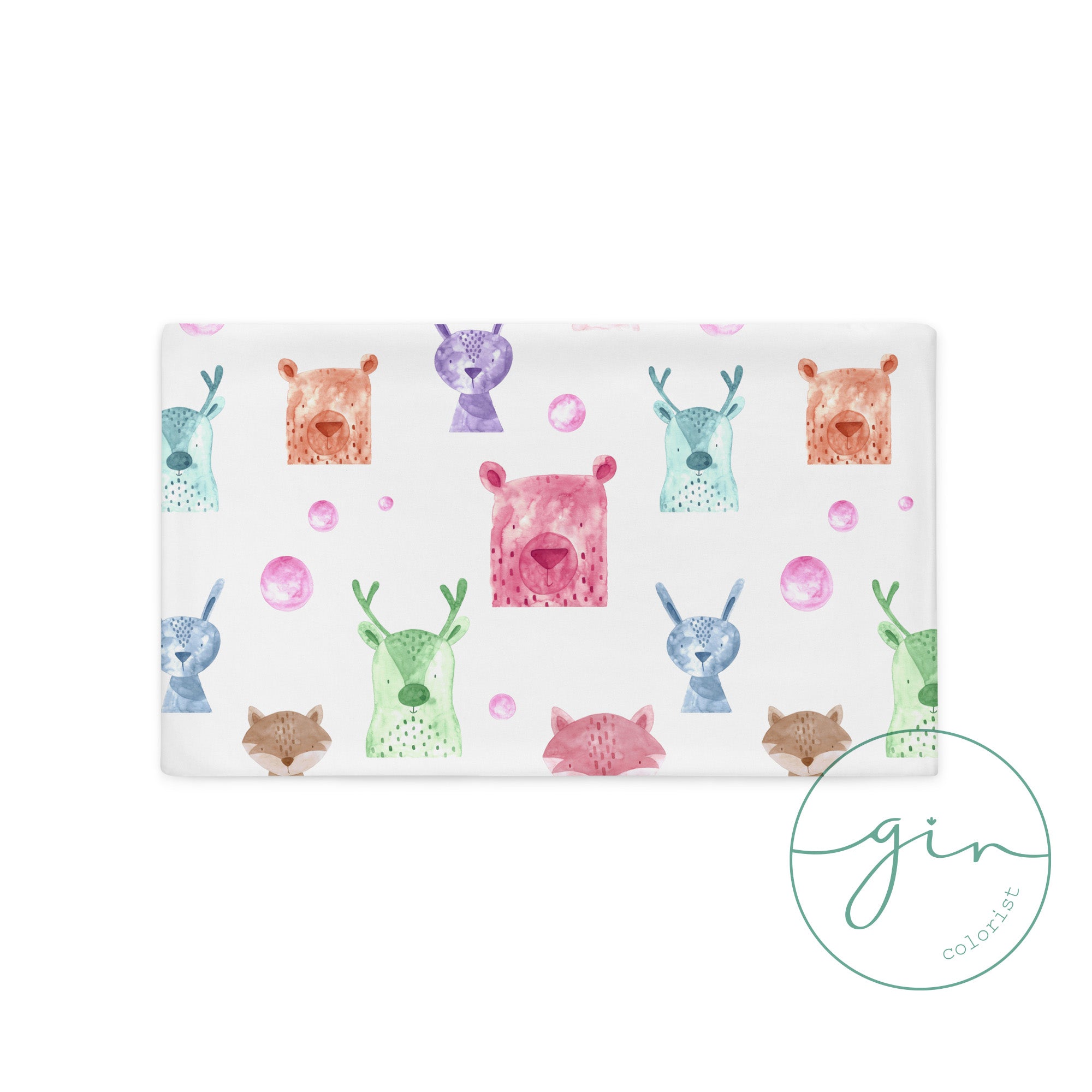 Funda Cojín - Animalitos en acuarela