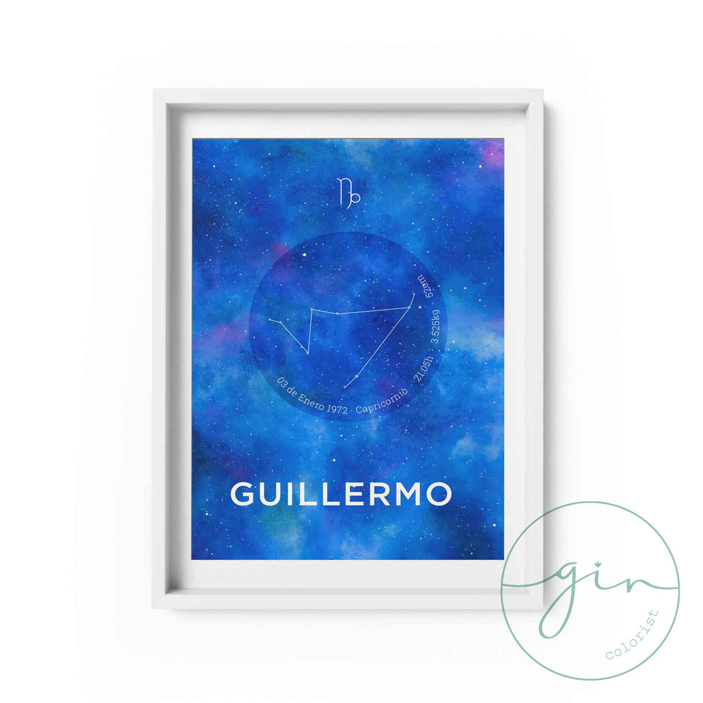 "Cometa" Personalized Watercolor Comet Print - Unique Birth Keepsake