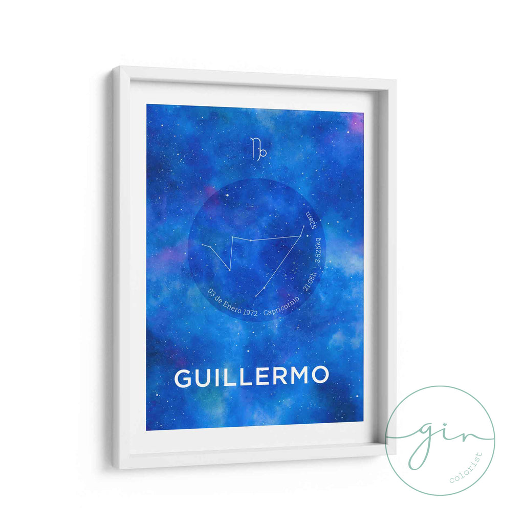 "Cometa" Personalized Watercolor Comet Print - Unique Birth Keepsake