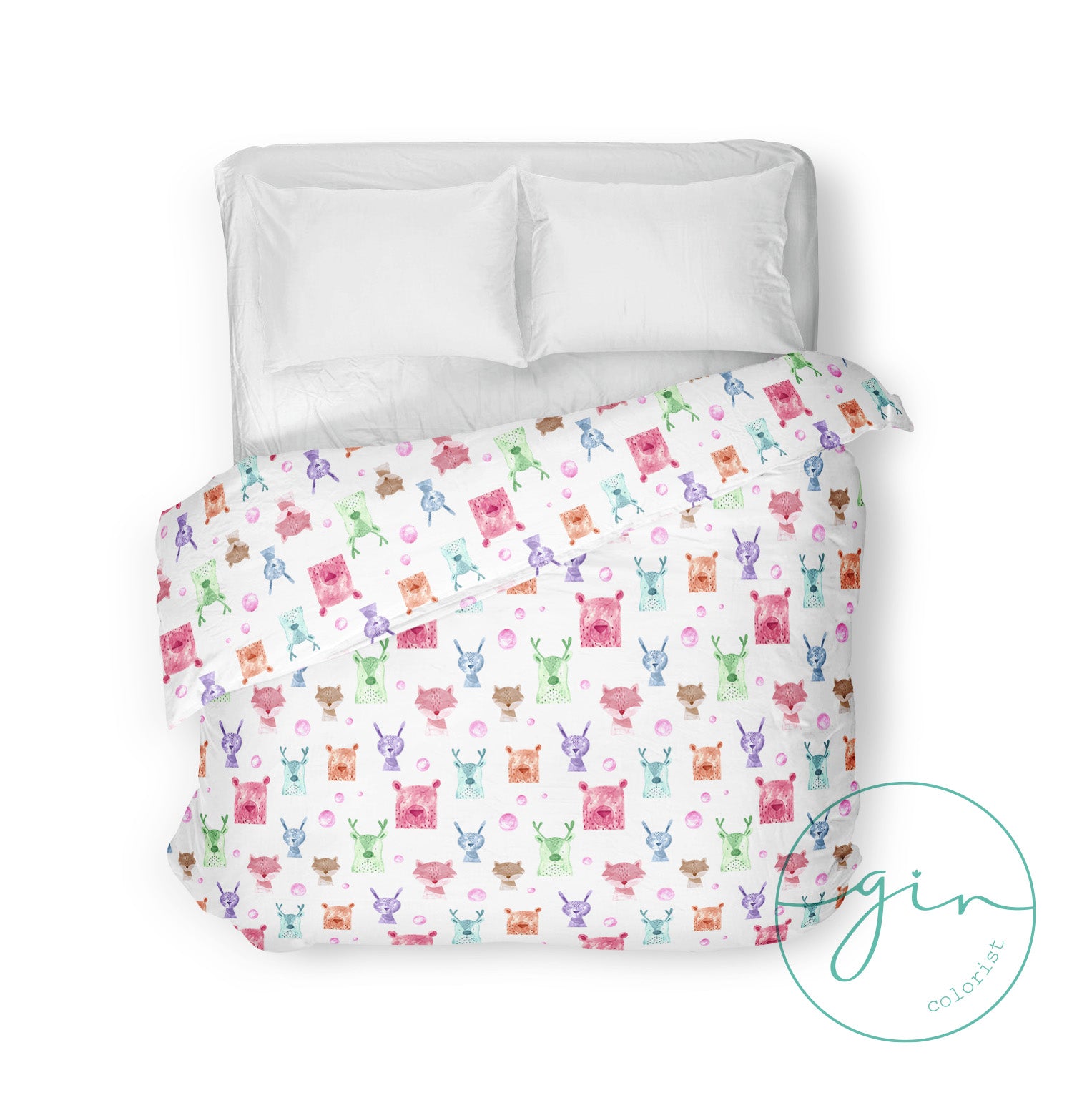 Funda Nórdica Animalitos - Acuarela