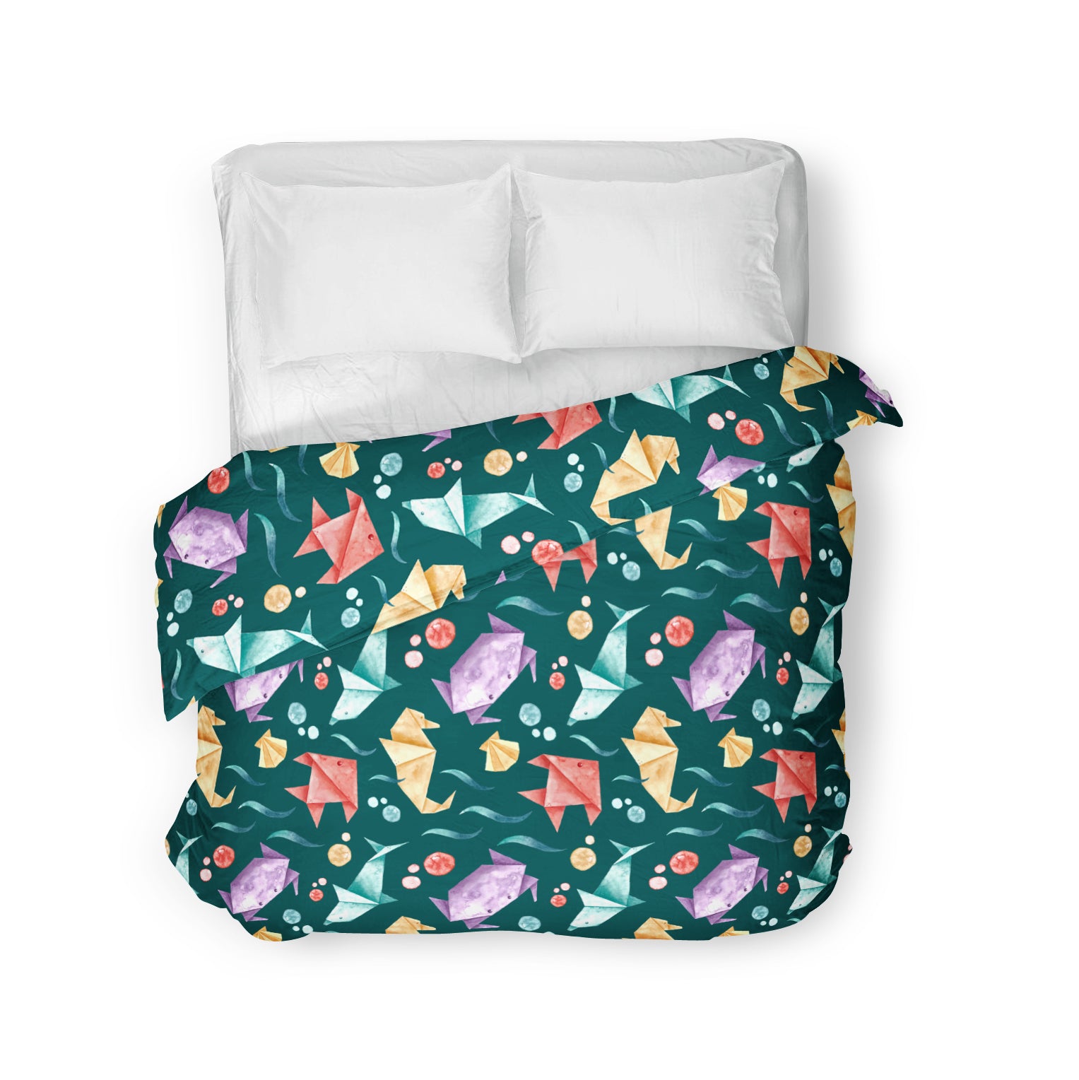 Funda Nórdica - Origamis verde