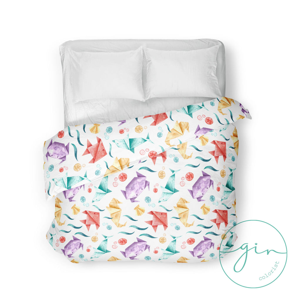 funda nórdica origami detalle tela calidad premium infantil