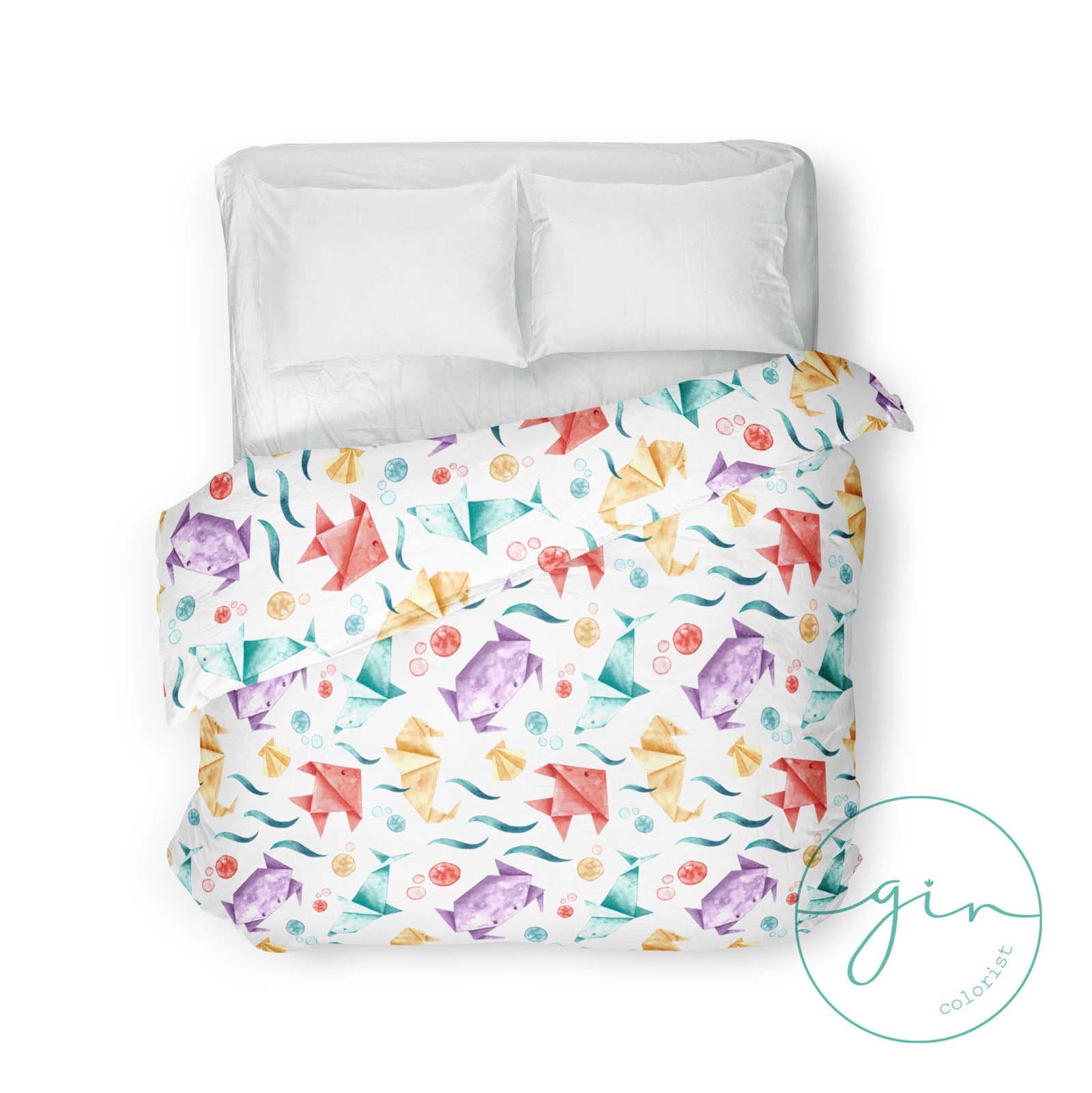 funda nórdica origami detalle tela calidad premium infantil