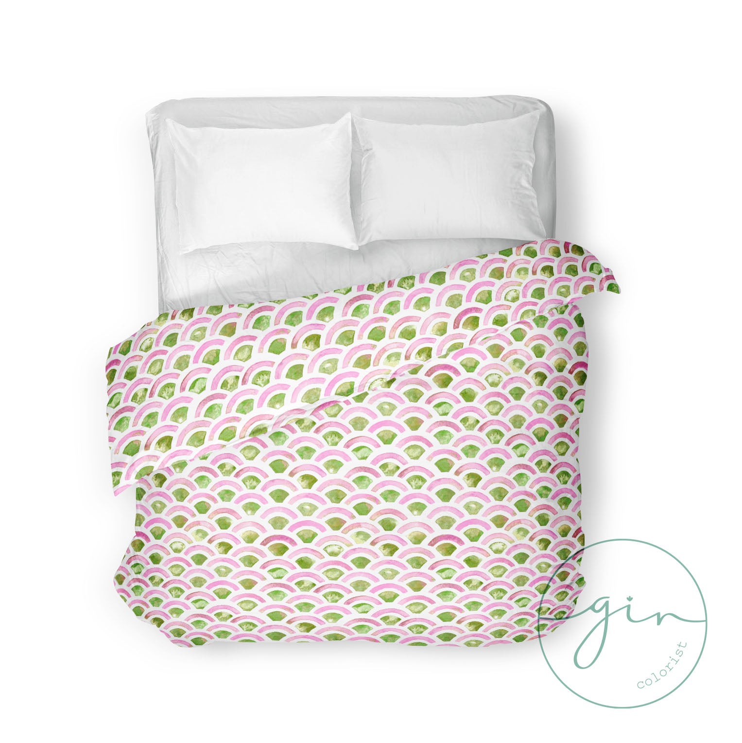 funda nórdica arcos detalle acuarela infantil