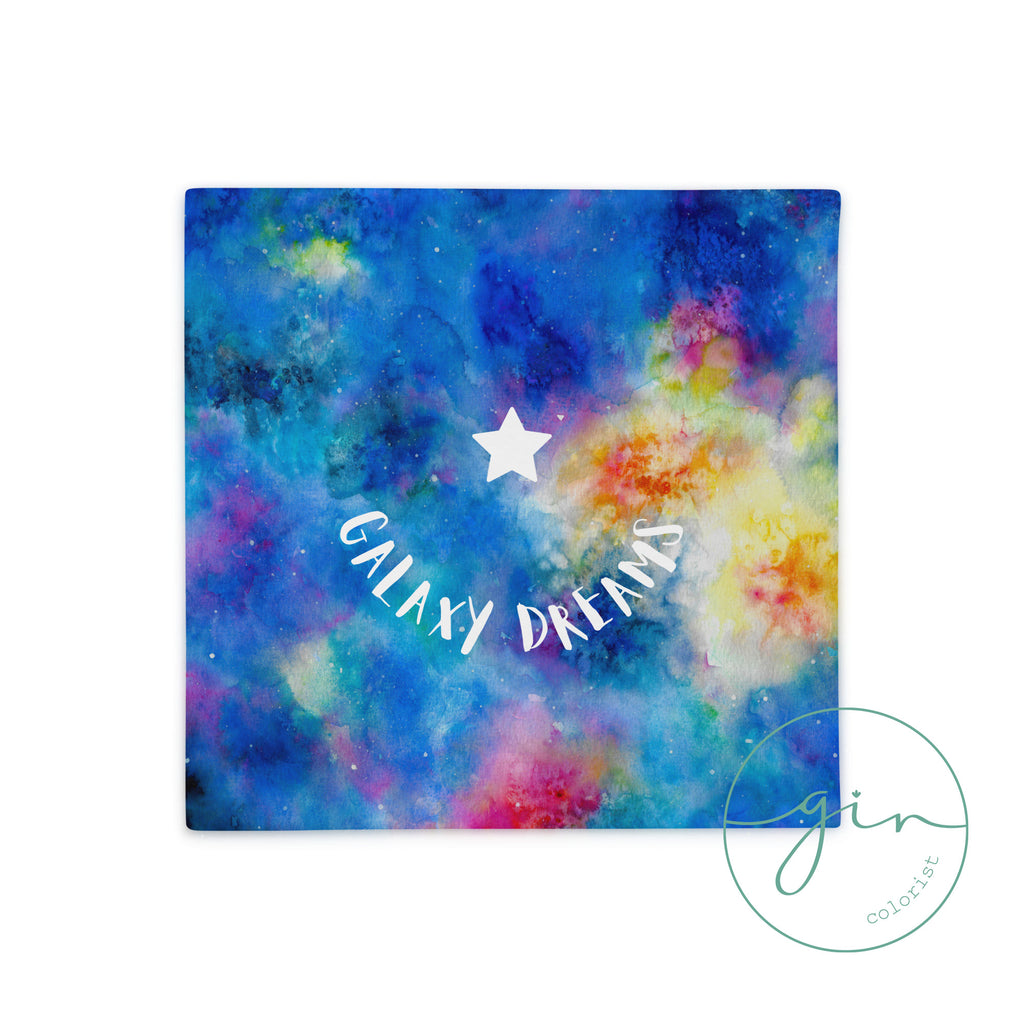 "Galaxy Dreams" Watercolor Pillow Cover - Celestial Home Decor