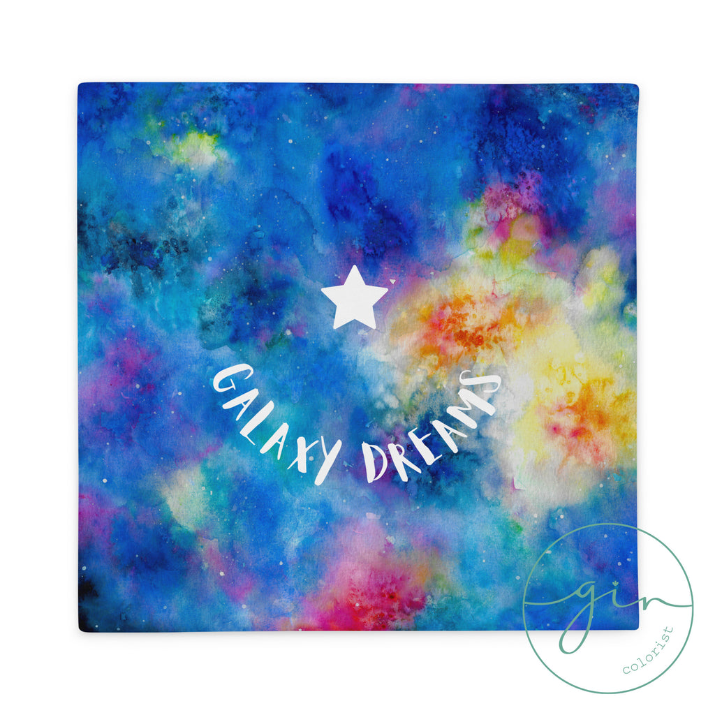 "Galaxy Dreams" Watercolor Pillow Cover - Celestial Home Decor