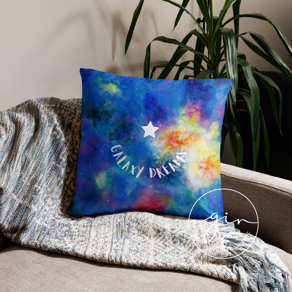 "Galaxy Dreams" Watercolor Pillow Cover - Celestial Home Decor