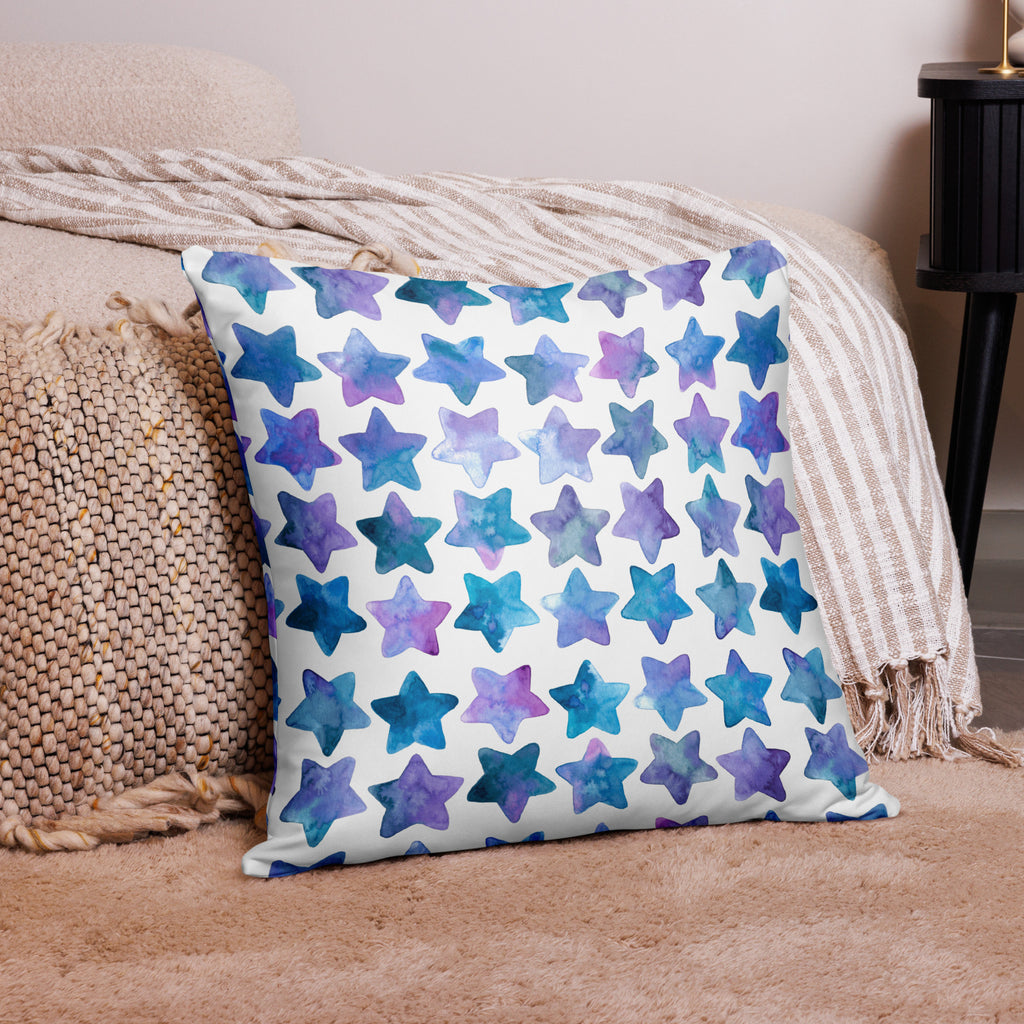 Watercolor Star Print Pillow Cover - Modern Home & Nursery Decor