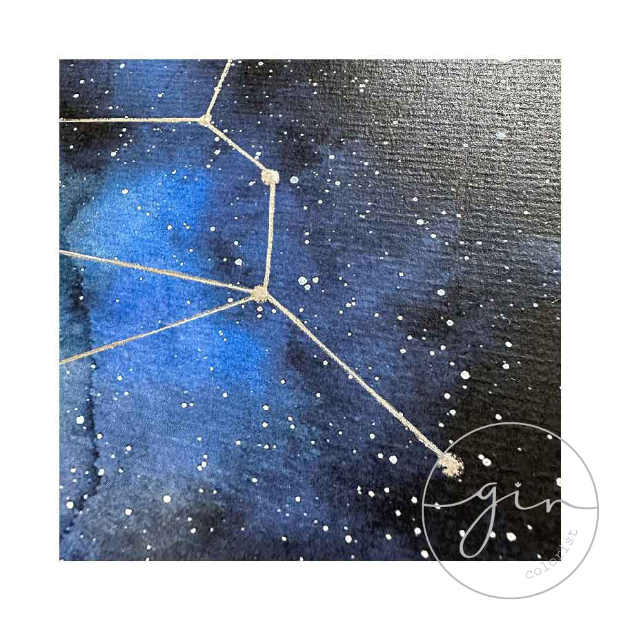 "Celestial" Personalized Watercolor Print - Custom Birth & Night Sky Art