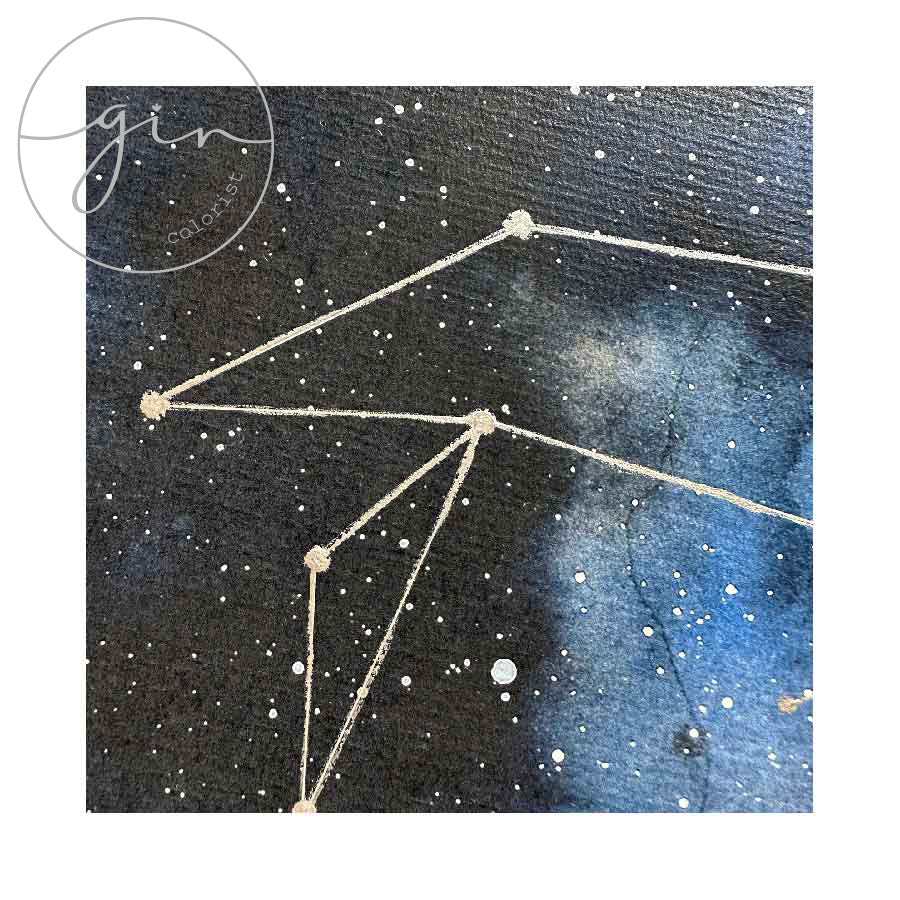 "Celestial" Personalized Watercolor Print - Custom Birth & Night Sky Art