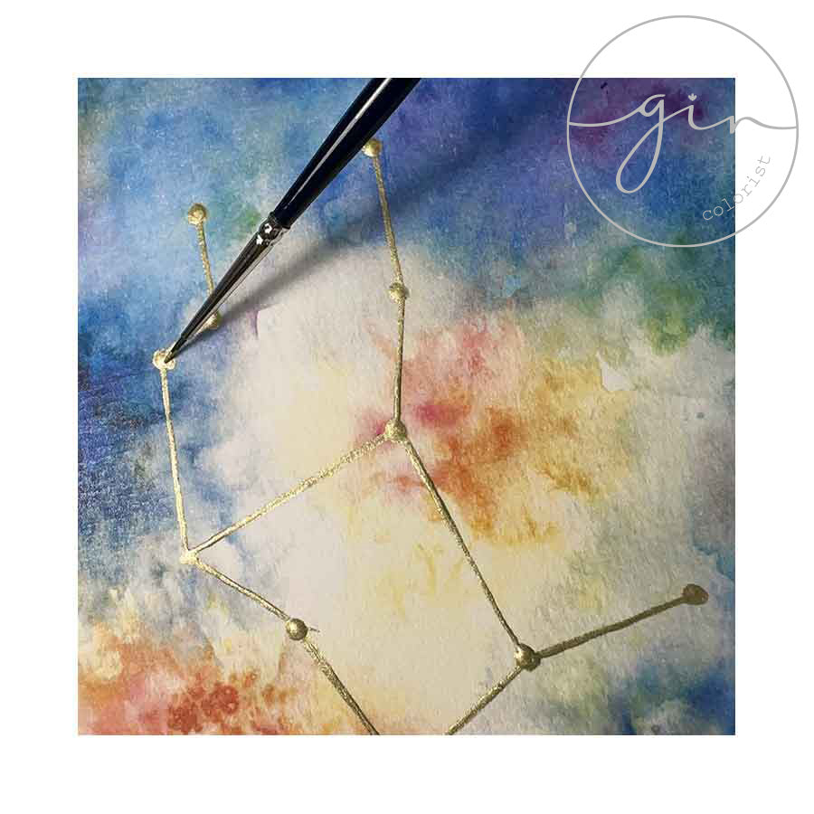 "Celestial" Personalized Watercolor Print - Custom Birth & Night Sky Art