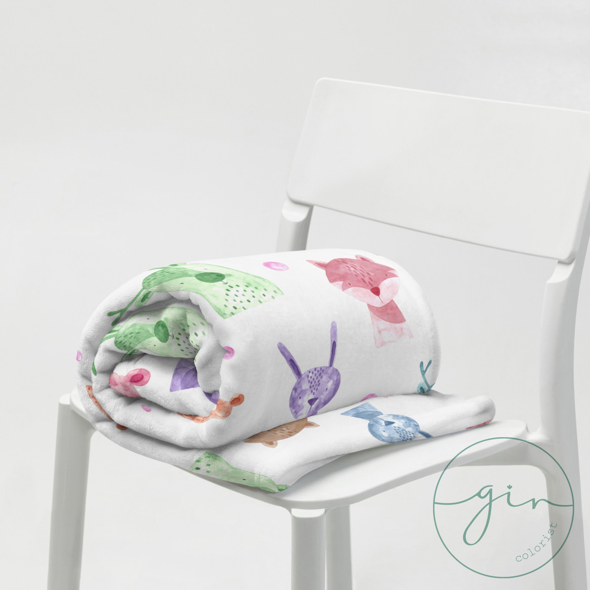 Manta Animalitos - Acuarela