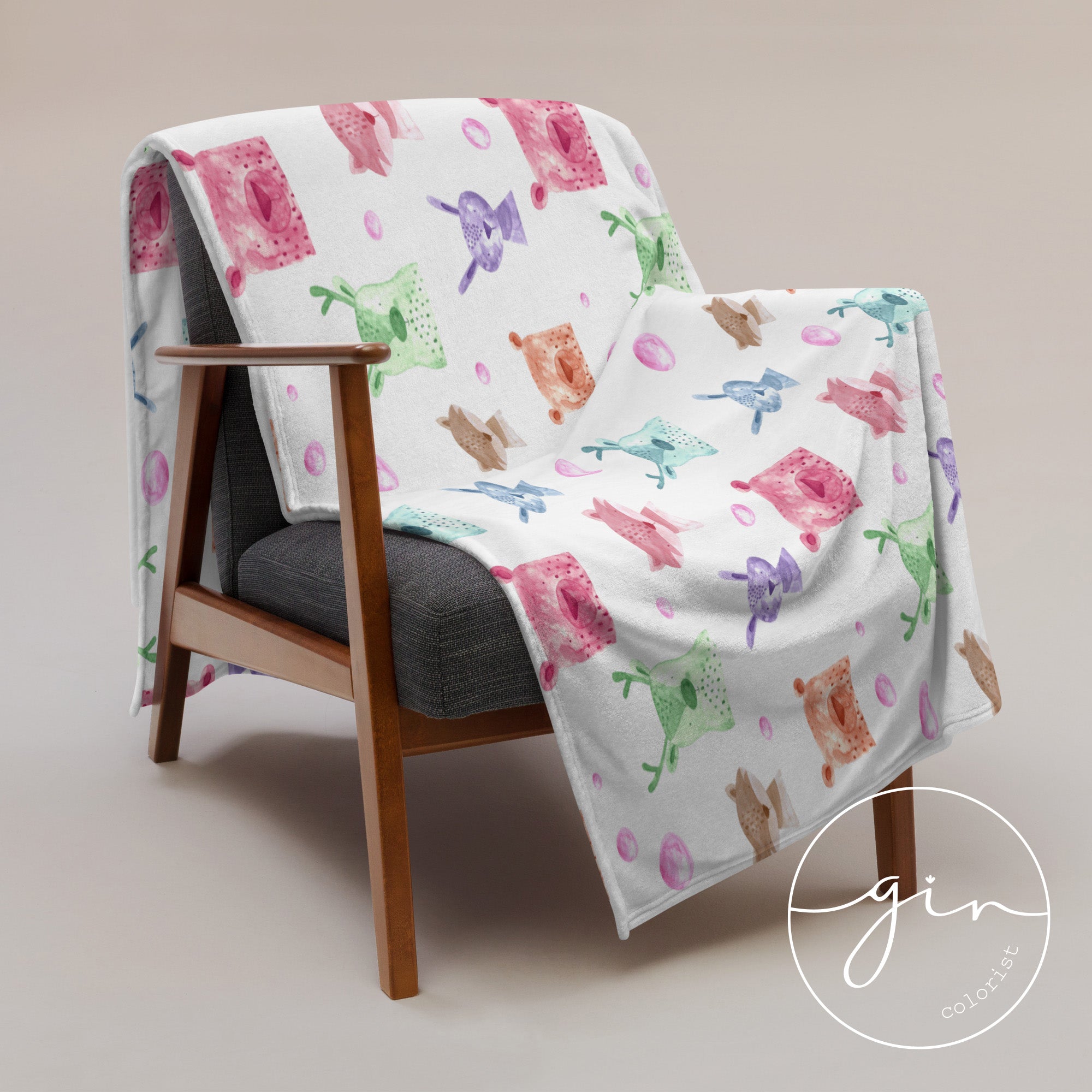 Manta Animalitos - Acuarela