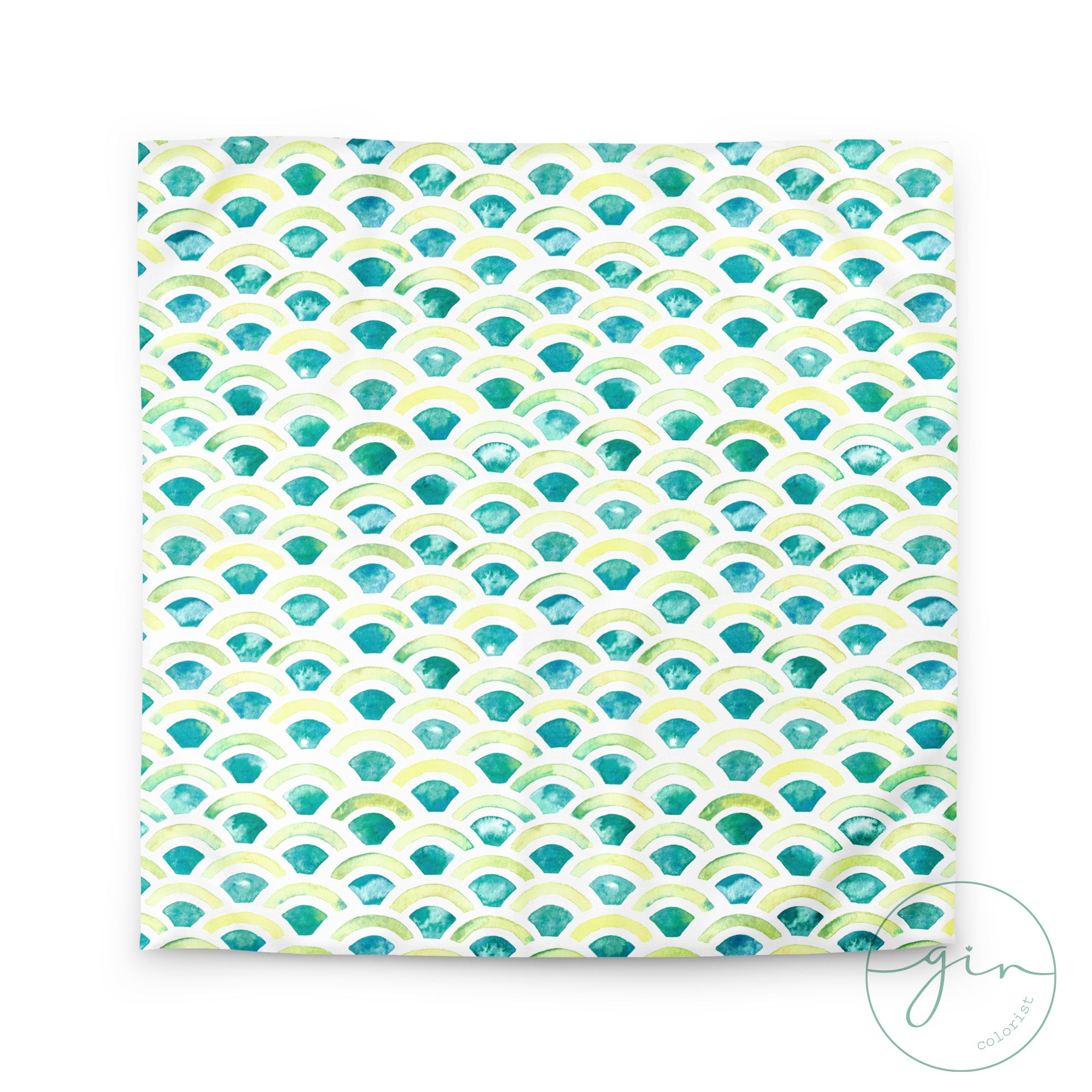 Yellow & Green Arches Watercolor Duvet Cover