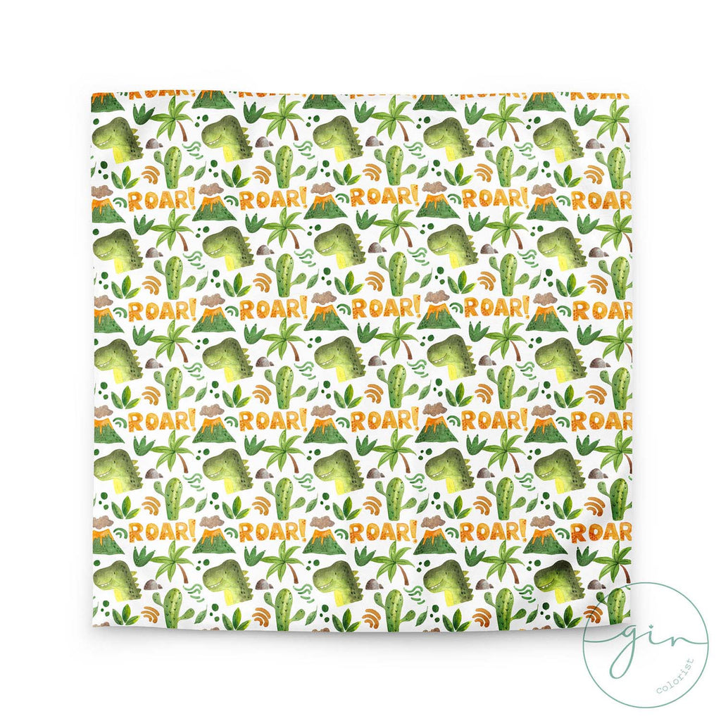 funda nórdica dino roar diseño acuarela infantil original