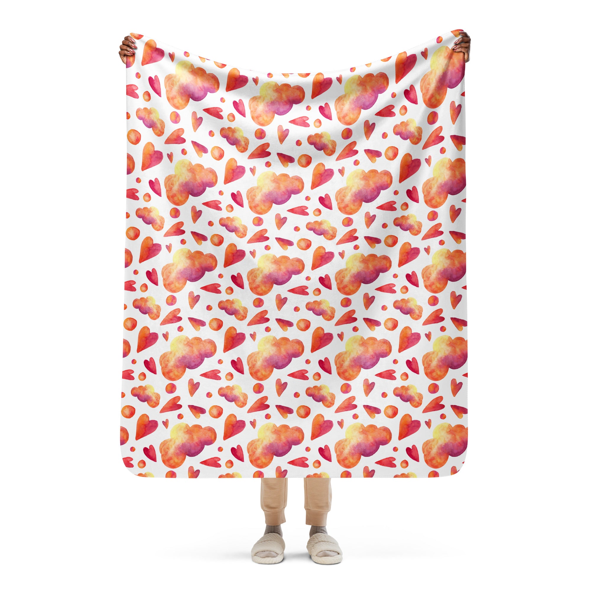 Manta Sherpa - Nubes Corazones