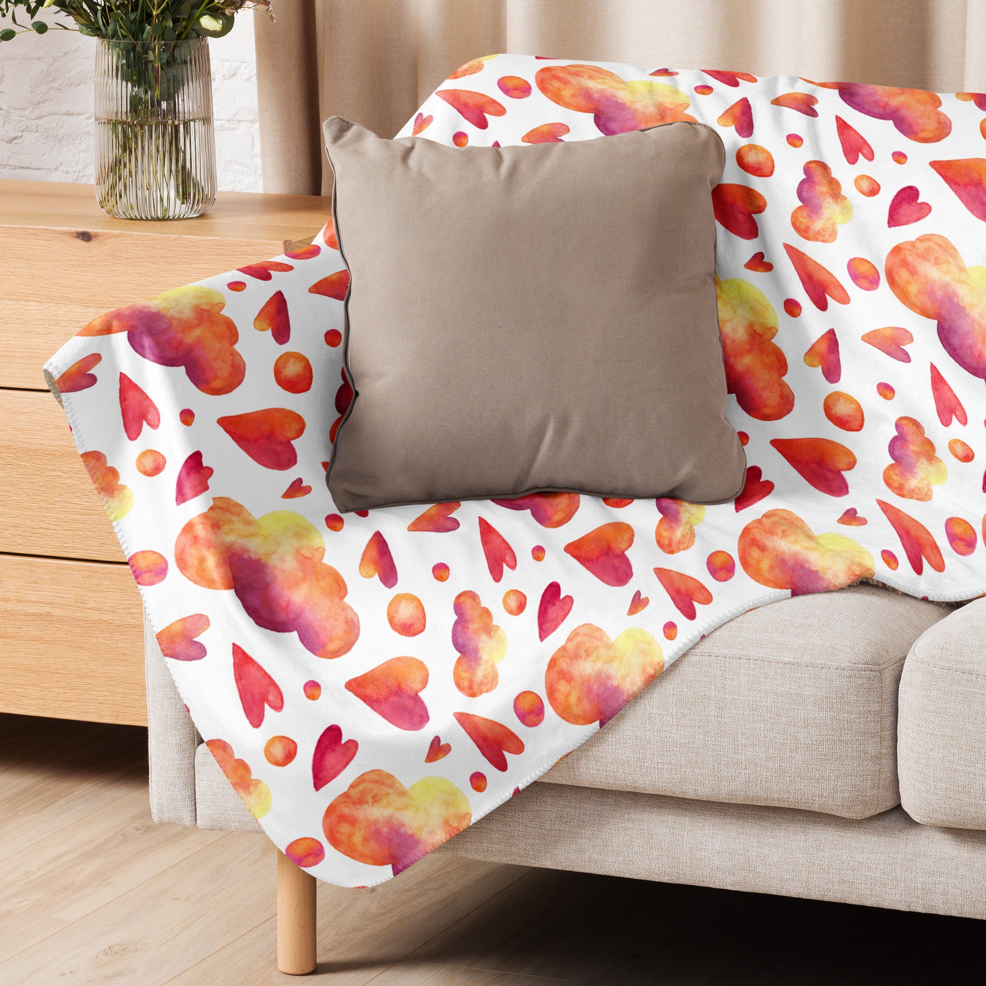 Manta Sherpa - Nubes Corazones