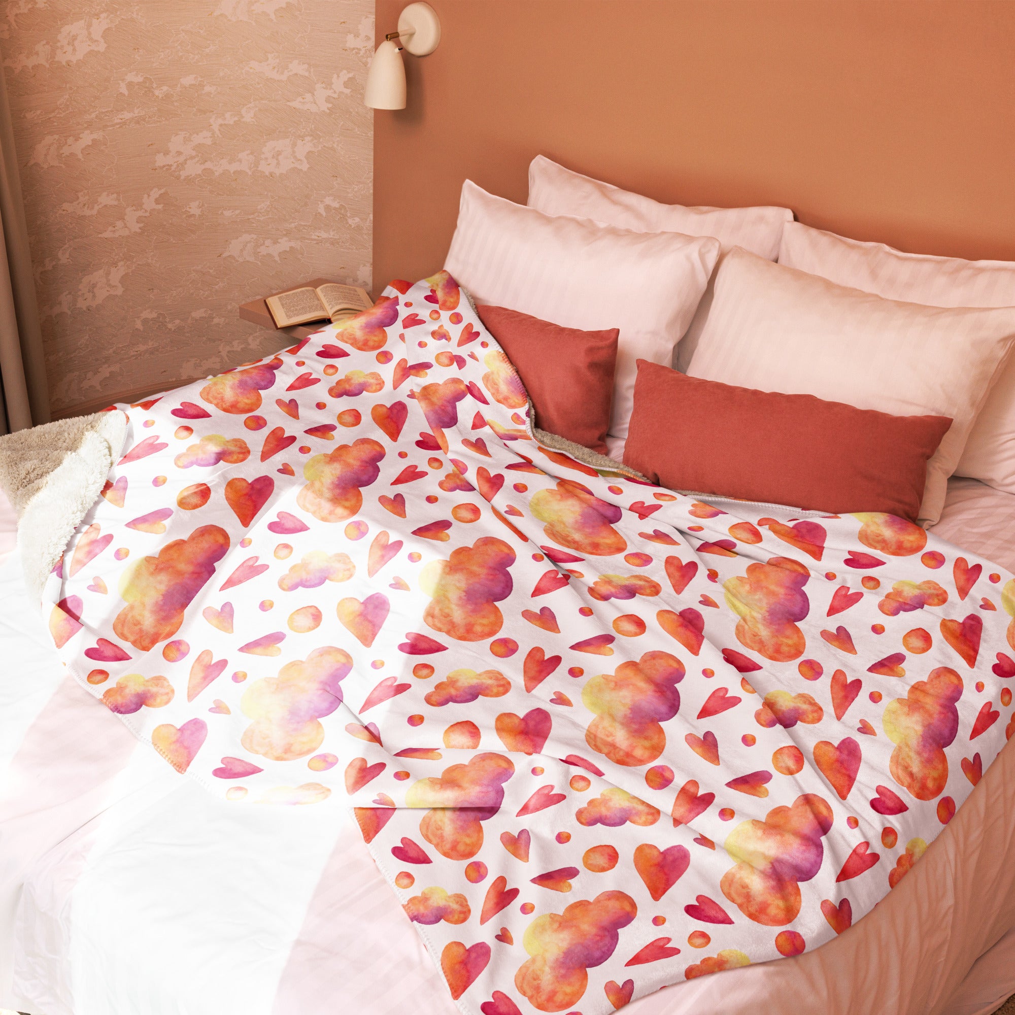 Manta Sherpa - Nubes Corazones