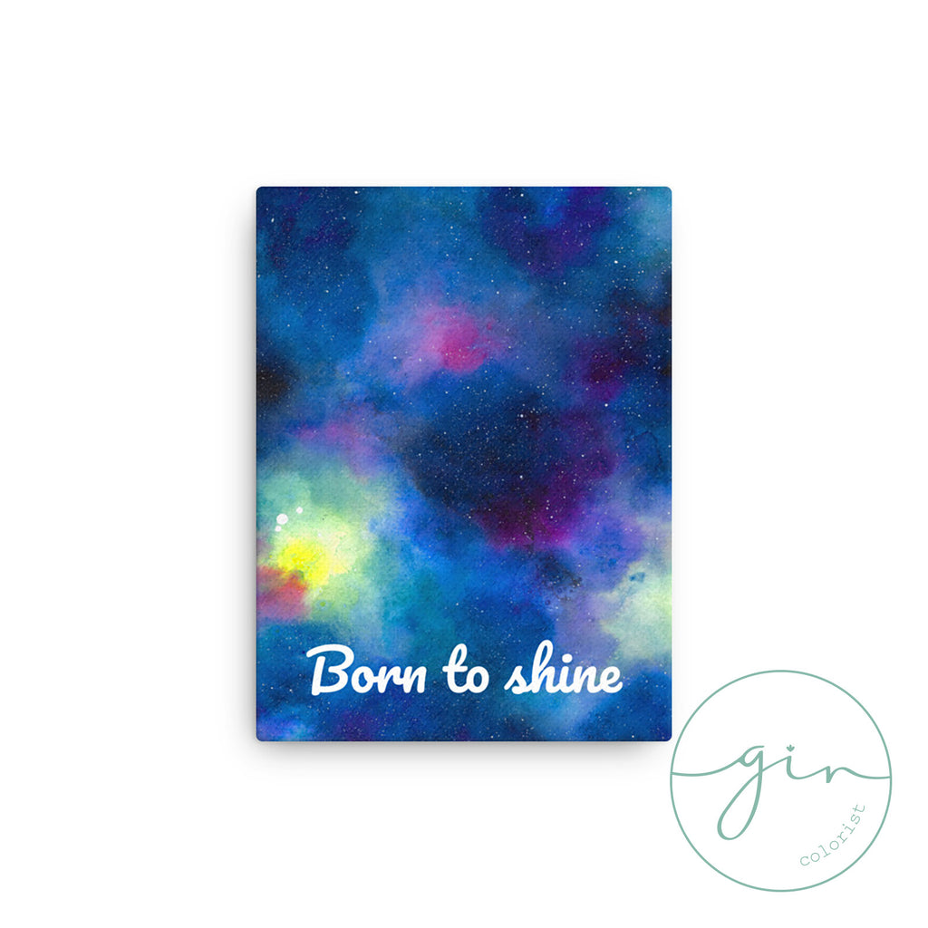 Lienzo acuarela  Born to Shine detalle textura pintada a mano niños y adultos