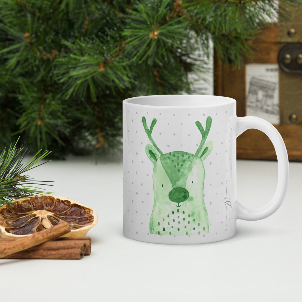 Custom Reindeer Christmas Mug - Watercolor Kids Gift